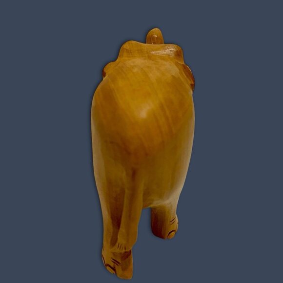 Vintage Hand Carved Wooden Elephant Trunk Up. RARE! Read Description. - Picture 3 of 8